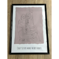 Persoonlijke lijntekening (in lijst)