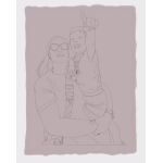 Persoonlijke lijntekening (in lijst)