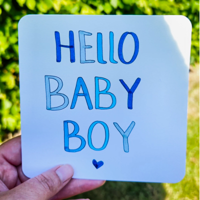 Kaart: "Hello Baby Boy"